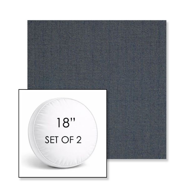 Picture of Switch Denim | Set of 2 | 18" Sunbrella Boxed Round Outdoor Throw Pillows with Premium Inserts