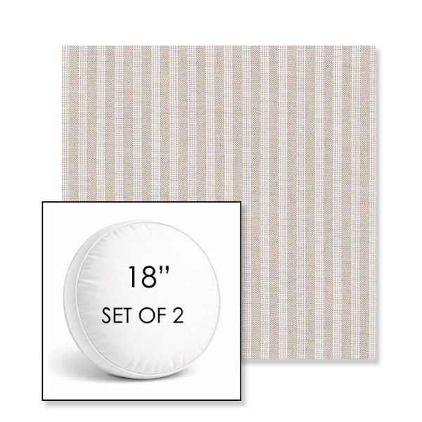Picture of Tap Sand | Set of 2 | 18" Sunbrella Boxed Round Outdoor Throw Pillows with Premium Inserts