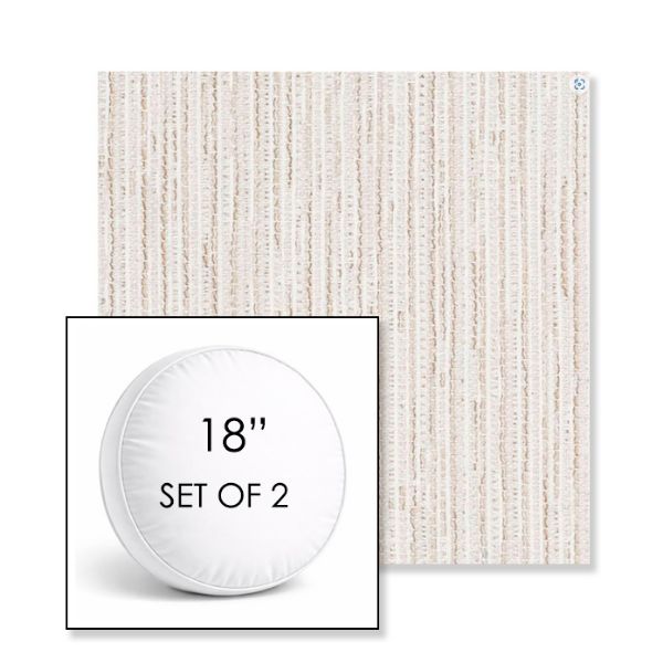 Picture of Tectonic Parchment | Set of 2 | 18" Sunbrella Boxed Round Outdoor Throw Pillows with Premium Inserts