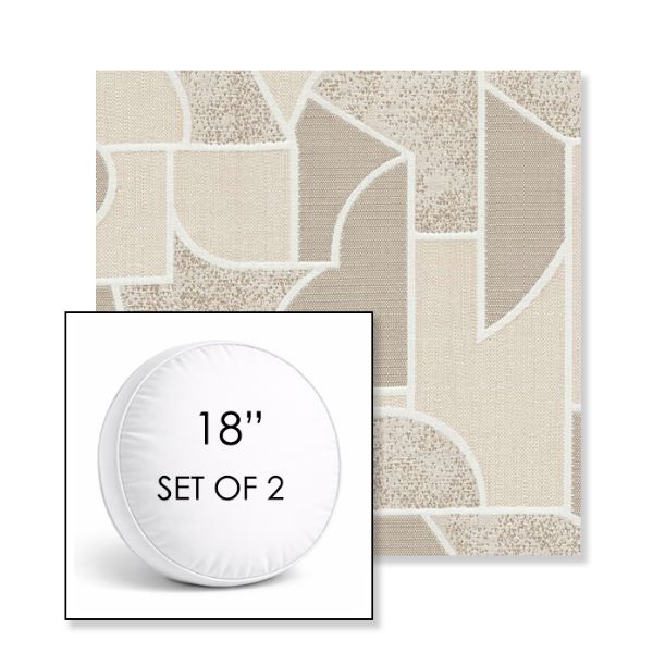 Picture of Territory Alum | Set of 2 | 18" Sunbrella Boxed Round Outdoor Throw Pillows with Premium Inserts