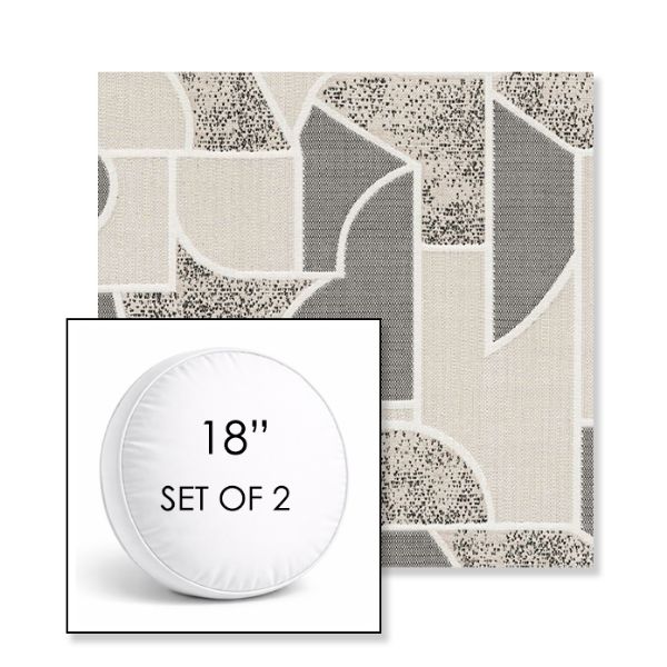 Picture of Territory Tin | Set of 2 | 18" Sunbrella Boxed Round Outdoor Throw Pillows with Premium Inserts