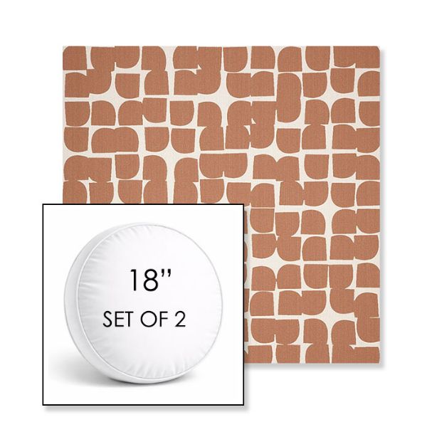 Picture of Toggle Canyon Rose | Set of 2 | 18" Sunbrella Boxed Round Outdoor Throw Pillows with Premium Inserts