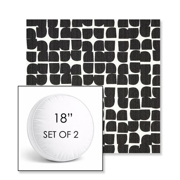 Picture of Toggle Inkblot | Set of 2 | 18" Sunbrella Boxed Round Outdoor Throw Pillows with Premium Inserts