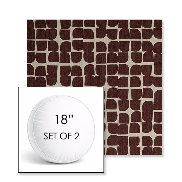 Picture of Toggle Plumberry | Set of 2 | 18" Sunbrella Boxed Round Outdoor Throw Pillows with Premium Inserts