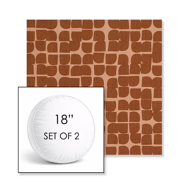 Picture of Toggle Terra Rosa | Set of 2 | 18" Sunbrella Boxed Round Outdoor Throw Pillows with Premium Inserts