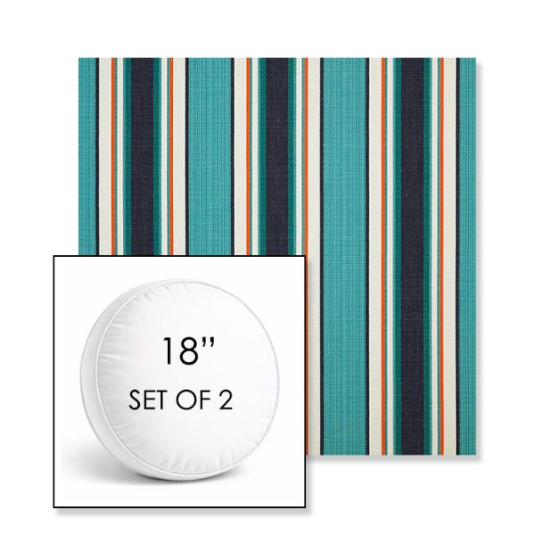 Picture of Token Surfside | Set of 2 | 18" Sunbrella Boxed Round Outdoor Throw Pillows with Premium Inserts