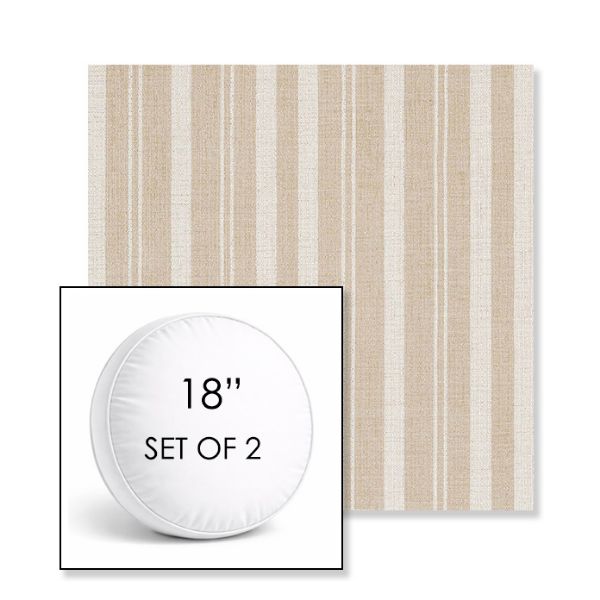 Picture of Tranquil Camel | Set of 2 | 18" Sunbrella Boxed Round Outdoor Throw Pillows with Premium Inserts