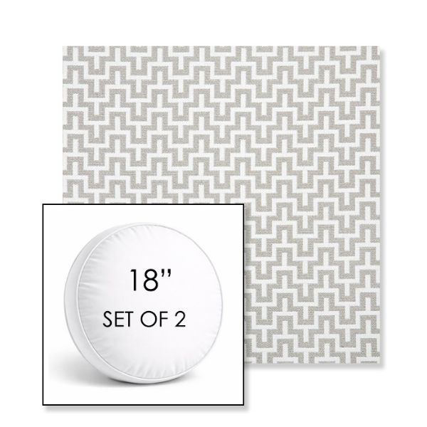 Picture of Underline Dove | Set of 2 | 18" Sunbrella Boxed Round Outdoor Throw Pillows with Premium Inserts