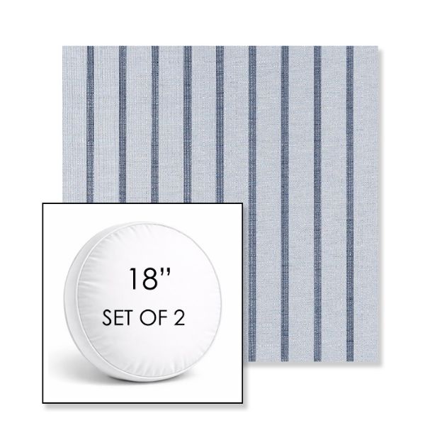 Picture of Unwind Sky | Set of 2 | 18" Sunbrella Boxed Round Outdoor Throw Pillows with Premium Inserts