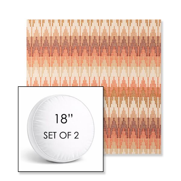 Picture of Valley Desert | Set of 2 | 18" Sunbrella Boxed Round Outdoor Throw Pillows with Premium Inserts