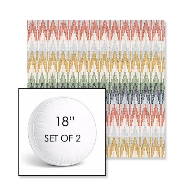 Picture of Valley Sedona | Set of 2 | 18" Sunbrella Boxed Round Outdoor Throw Pillows with Premium Inserts