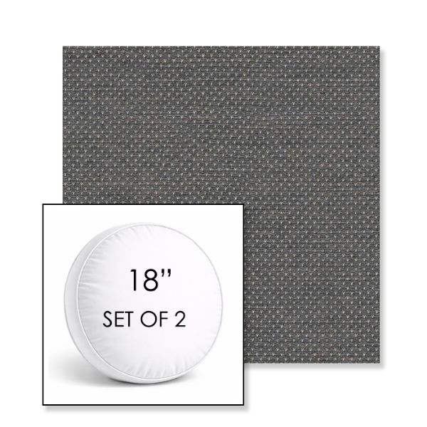 Picture of Wadi Steel | Set of 2 | 18" Sunbrella Boxed Round Outdoor Throw Pillows with Premium Inserts