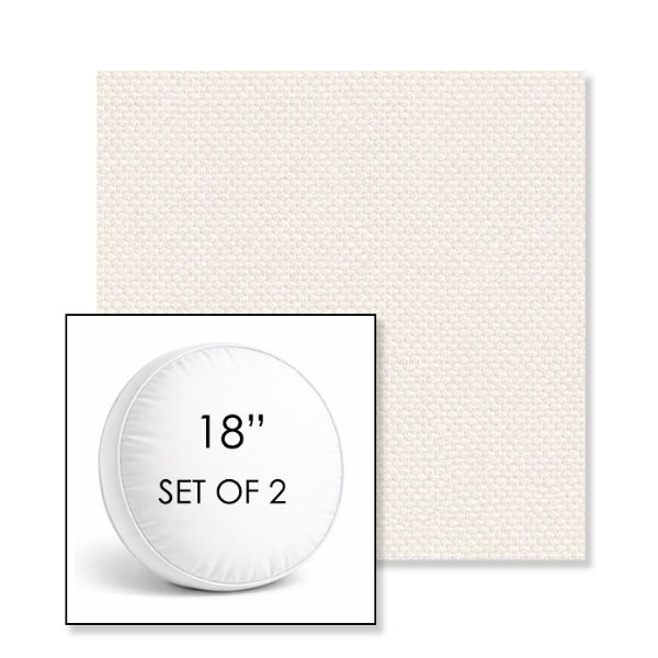 Picture of Wadi Sugar | Set of 2 | 18" Sunbrella Boxed Round Outdoor Throw Pillows with Premium Inserts