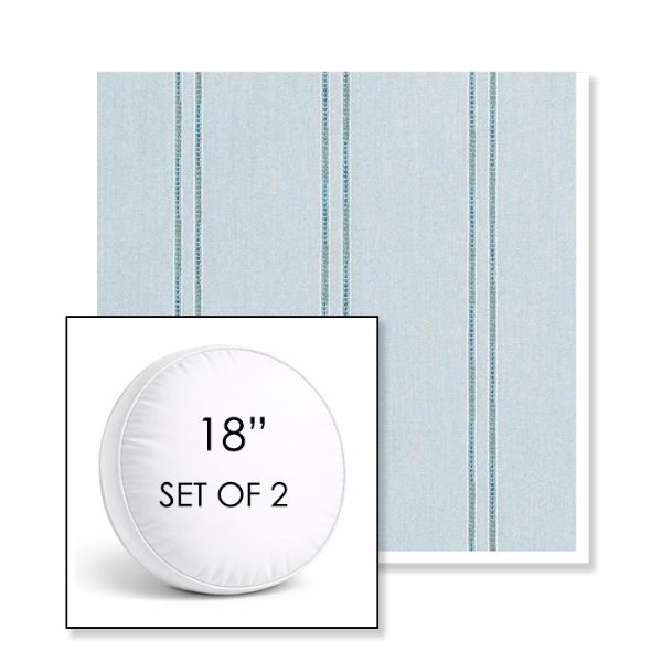Picture of Wayward Sky | Set of 2 | 18" Sunbrella Boxed Round Outdoor Throw Pillows with Premium Inserts