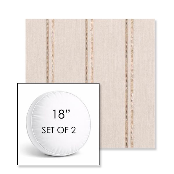 Picture of Wayward Wren | Set of 2 | 18" Sunbrella Boxed Round Outdoor Throw Pillows with Premium Inserts