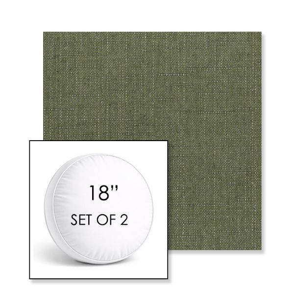 Picture of Willa Frond | Set of 2 | 18" Sunbrella Boxed Round Outdoor Throw Pillows with Premium Inserts