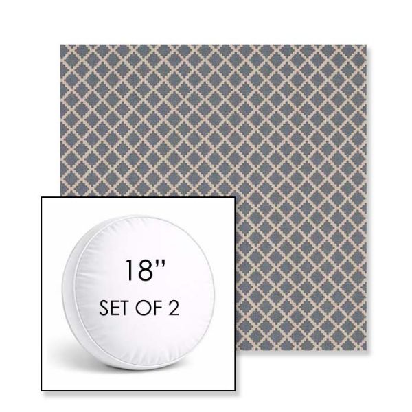 Picture of Yardly Hydrangea | Set of 2 | 18" Sunbrella Boxed Round Outdoor Throw Pillows with Premium Inserts