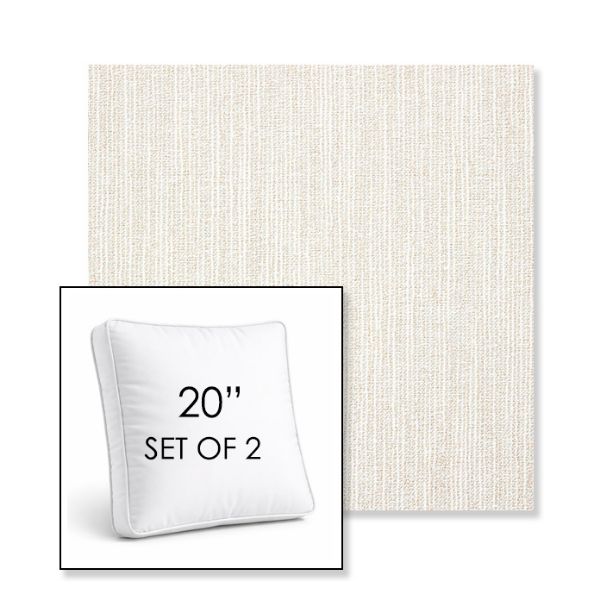Picture of Adena Canvas | Set of 2 | 20" Sunbrella Boxed Square Outdoor Throw Pillows with Premium Inserts 