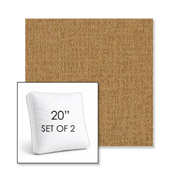 Picture of Abstraction Honey | Set of 2 | 20" Sunbrella Boxed Square Outdoor Throw Pillows with Premium Inserts