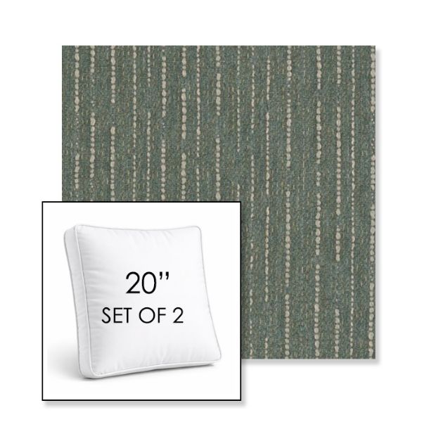 Picture of Abundant Seaglass | Set of 2 | 20" Sunbrella Boxed Square Outdoor Throw Pillows with Premium Inserts