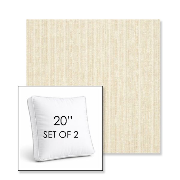 Picture of Abundant Snow | Set of 2 | 20" Sunbrella Boxed Square Outdoor Throw Pillows with Premium Inserts
