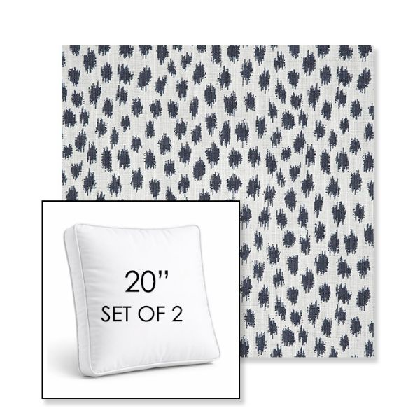 Picture of Agra Indigo | Set of 2 | 20" Sunbrella Boxed Square Outdoor Throw Pillows with Premium Inserts