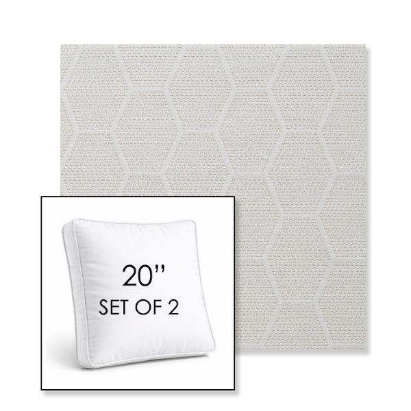 Picture of Amalfi Sand | Set of 2 | 20" Sunbrella Boxed Square Outdoor Throw Pillows with Premium Inserts