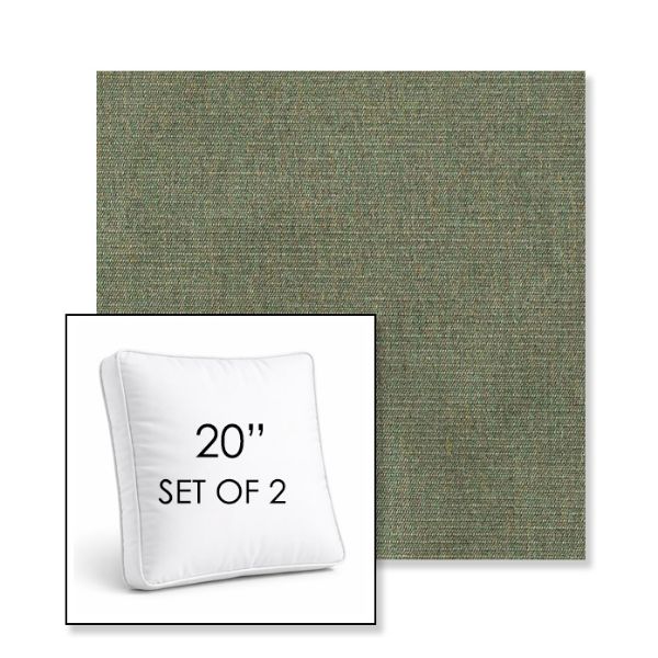 Picture of Ambrose Fern | Set of 2 | 20" Sunbrella Boxed Square Outdoor Throw Pillows with Premium Inserts