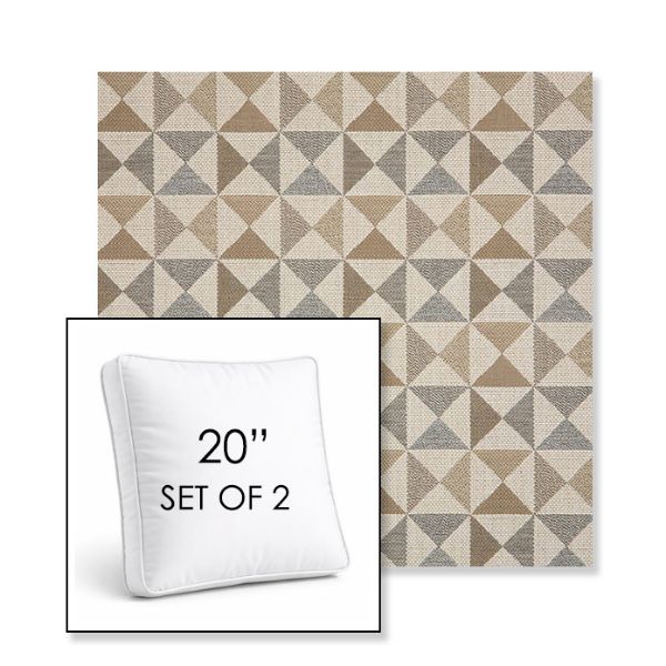 Picture of Array Dune | Set of 2 | 20" Sunbrella Boxed Square Outdoor Throw Pillows with Premium Inserts