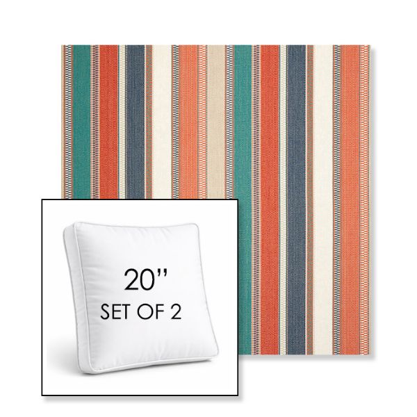 Picture of Ascend Tropical | Set of 2 | 20" Sunbrella Boxed Square Outdoor Throw Pillows with Premium Inserts