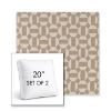 Picture of Assemble Sand | Set of 2 | 20" Sunbrella Boxed Square Outdoor Throw Pillows with Premium Inserts