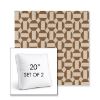 Picture of Assemble Teak | Set of 2 | 20" Sunbrella Boxed Square Outdoor Throw Pillows with Premium Inserts