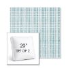 Picture of Benson Lagoon | Set of 2 | 20" Sunbrella Boxed Square Outdoor Throw Pillows with Premium Inserts