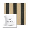 Picture of Berenson Tuxedo | Set of 2 | 20" Sunbrella Boxed Square Outdoor Throw Pillows with Premium Inserts