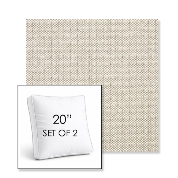 Picture of Blend Linen | Set of 2 | 20" Sunbrella Boxed Square Outdoor Throw Pillows with Premium Inserts