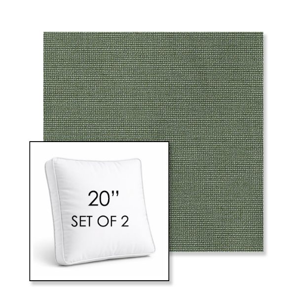 Picture of Bliss Aloe | Set of 2 | 20" Sunbrella Boxed Square Outdoor Throw Pillows with Premium Inserts