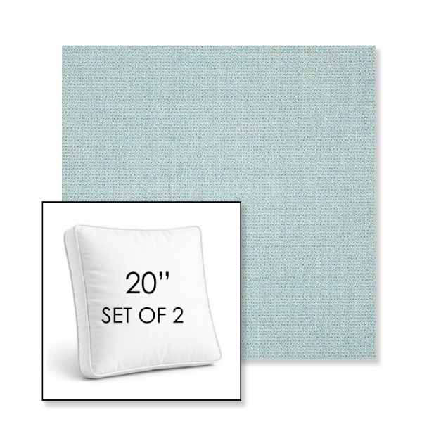 Picture of Bliss Dew | Set of 2 | 20" Sunbrella Boxed Square Outdoor Throw Pillows with Premium Inserts
