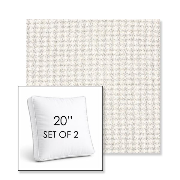 Picture of Bliss Linen | Set of 2 | 20" Sunbrella Boxed Square Outdoor Throw Pillows with Premium Inserts