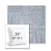 Picture of Boro Indigo | Set of 2 | 20" Sunbrella Boxed Square Outdoor Throw Pillows with Premium Inserts