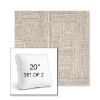 Picture of Boro Walnut | Set of 2 | 20" Sunbrella Boxed Square Outdoor Throw Pillows with Premium Inserts