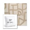 Picture of Brushstroke Stucco | Set of 2 | 20" Sunbrella Boxed Square Outdoor Throw Pillows with Premium Inserts