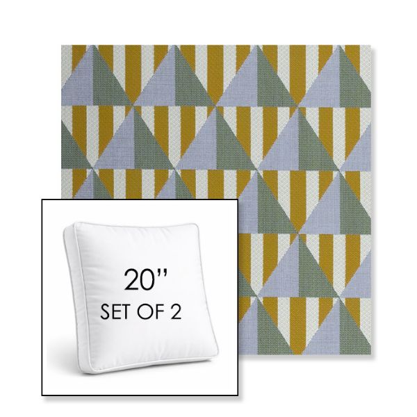 Picture of Buoy Key West | Set of 2 | 20" Sunbrella Boxed Square Outdoor Throw Pillows with Premium Inserts