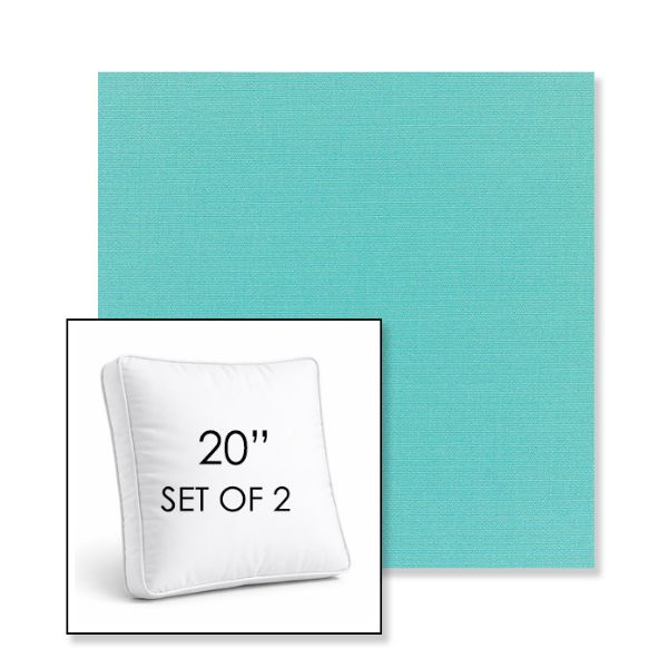 Picture of Canvas Aruba | Set of 2 | 20" Sunbrella Boxed Square Outdoor Throw Pillows with Premium Inserts