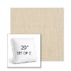 Picture of Canvas Flax | Set of 2 | 20" Sunbrella Boxed Square Outdoor Throw Pillows with Premium Inserts