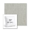 Picture of Canvas Granite | Set of 2 | 20" Sunbrella Boxed Square Outdoor Throw Pillows with Premium Inserts