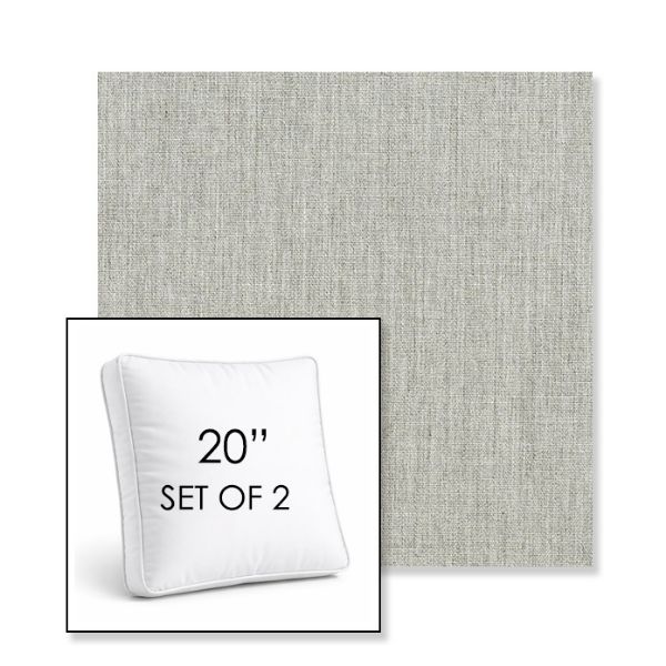 Picture of Canvas Granite | Set of 2 | 20" Sunbrella Boxed Square Outdoor Throw Pillows with Premium Inserts