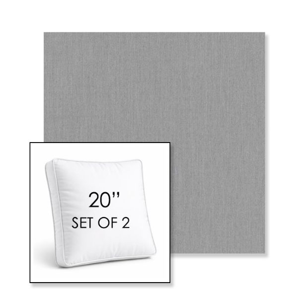 Picture of Canvas Lead Chine | Set of 2 | 20" Sunbrella Boxed Square Outdoor Throw Pillows with Premium Inserts