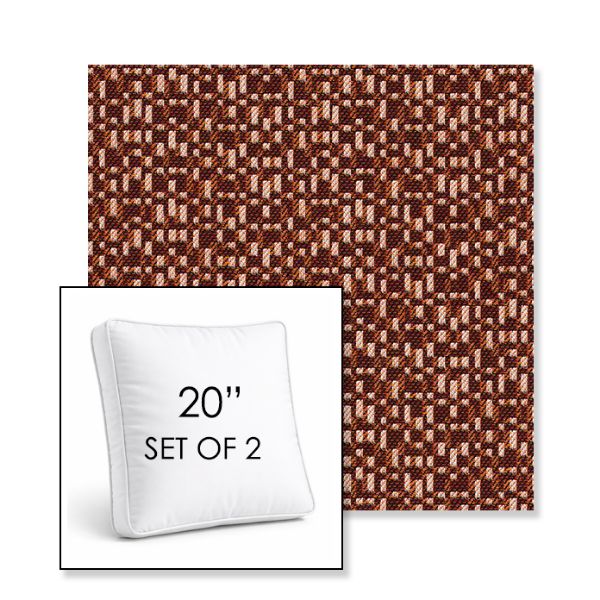 Picture of Carat Grenat | Set of 2 | 20" Sunbrella Boxed Square Outdoor Throw Pillows with Premium Inserts