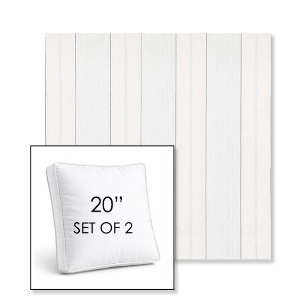Picture of Carlo Coastal | Set of 2 | 20" Sunbrella Boxed Square Outdoor Throw Pillows with Premium Inserts