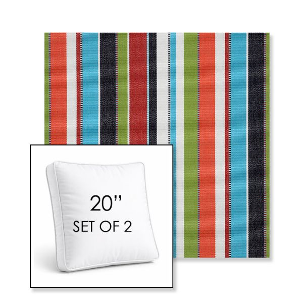 Picture of Carousel Confetti | Set of 2 | 20" Sunbrella Boxed Square Outdoor Throw Pillows with Premium Inserts